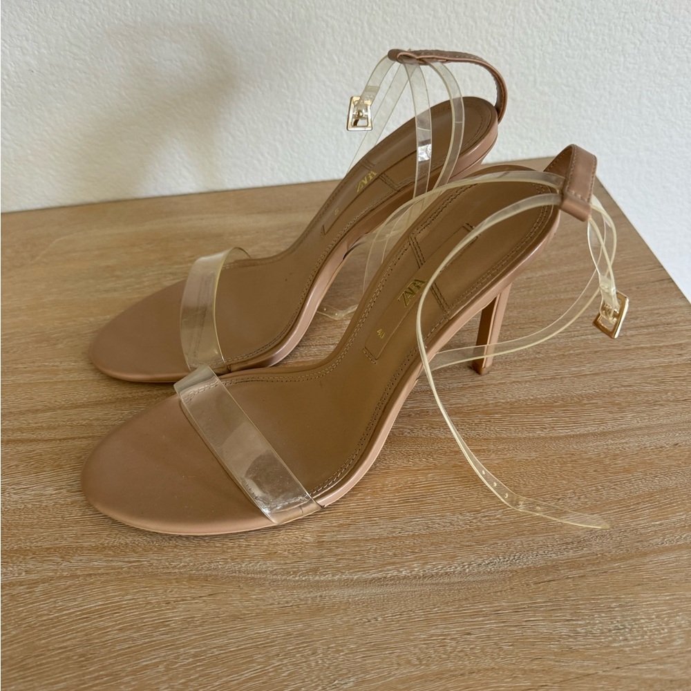 Zara High Heeled Vinyl Sandals